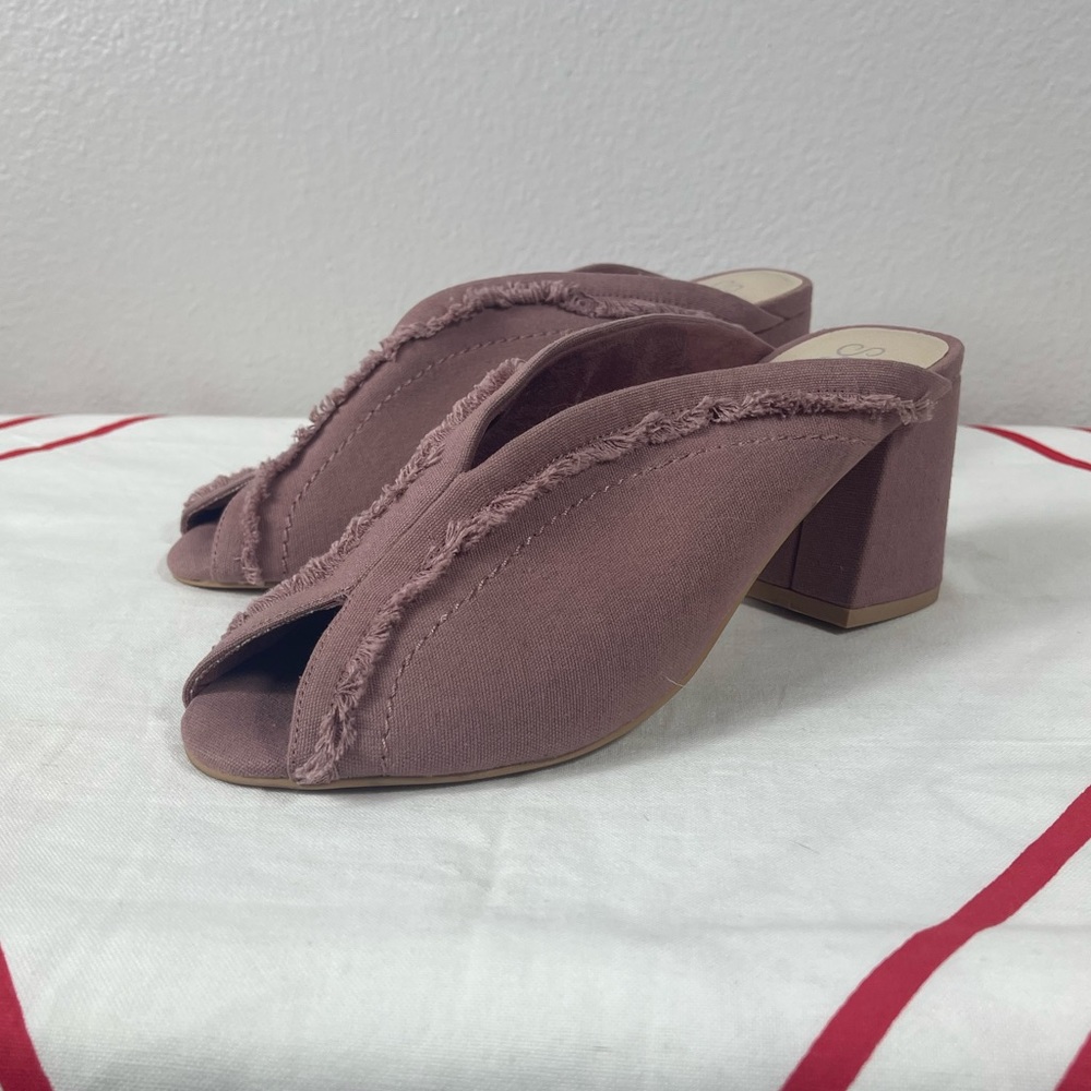 Seychelles Pink Blush Raw Edges Open Toe Heels - Picture 2 of 9